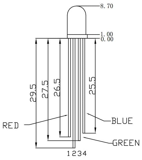 Схема выводов RGB-светодиода