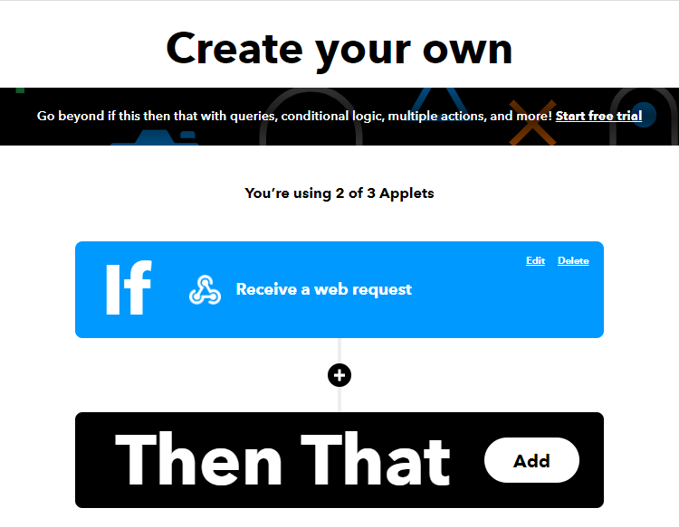 IFTTT создание действия