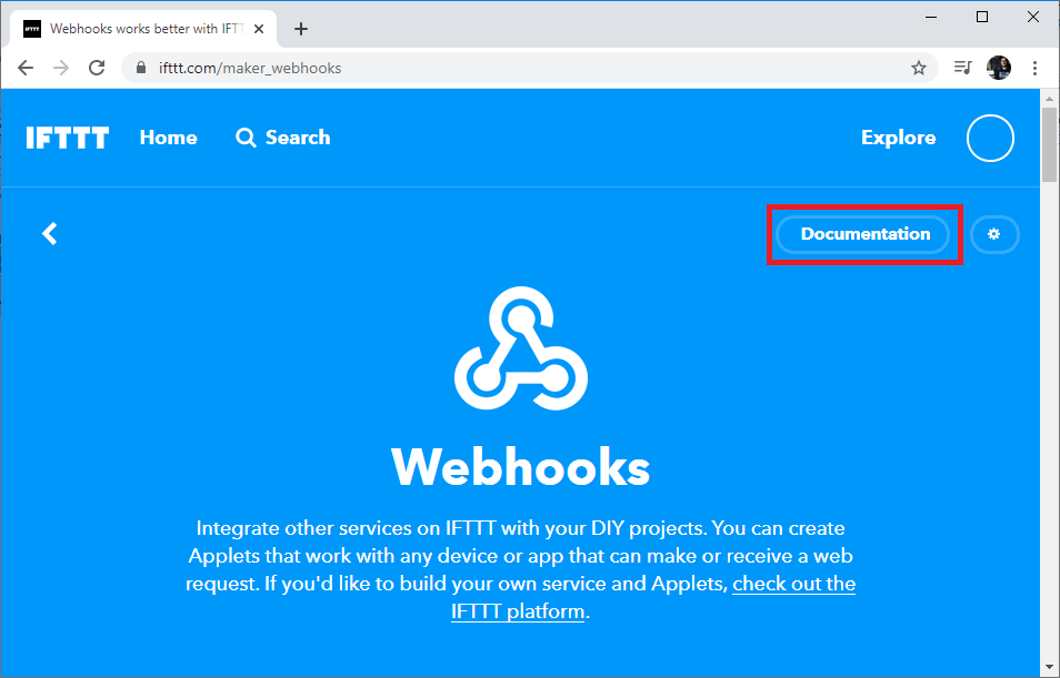 Документация Webhooks IFTTT