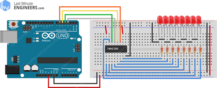 Как работает сдвиговый регистр 74HC595 и подключение к Arduino