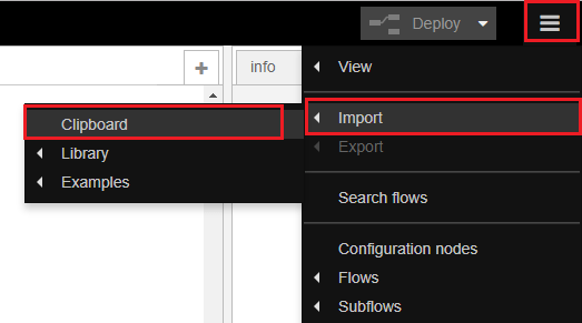 Импорт узлов Node-RED