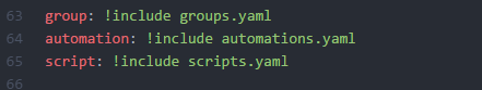 Подключение дополнительных файлов в configuration.yaml