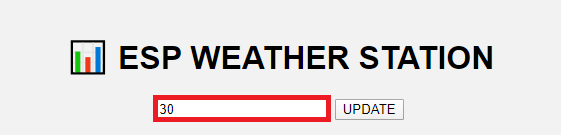Поле ввода для выбора количества показаний метеостанции ESP32 ESP8266