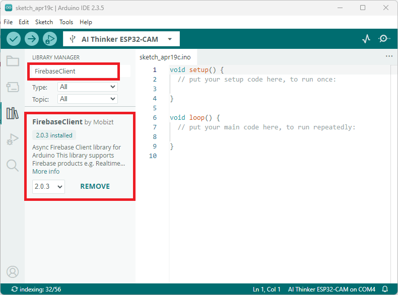 Установка Firebase Client Library в Arduino IDE