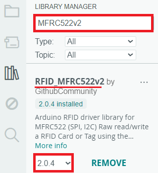Установка библиотеки RFID MFRC522v2 в Arduino IDE
