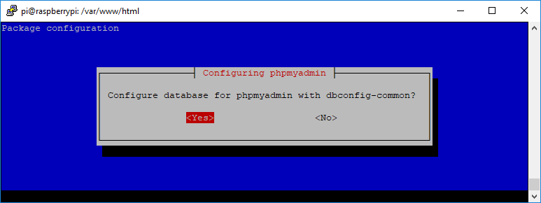 Raspberry Pi установка phpMyAdmin