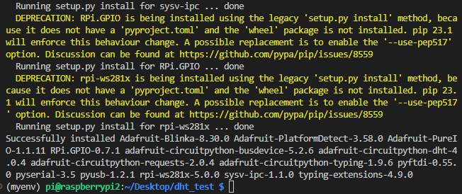 Установка библиотеки Adafruit_CircuitPython_DHT