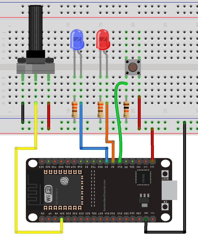 Схема подключения GPIO ESP32 MicroPython