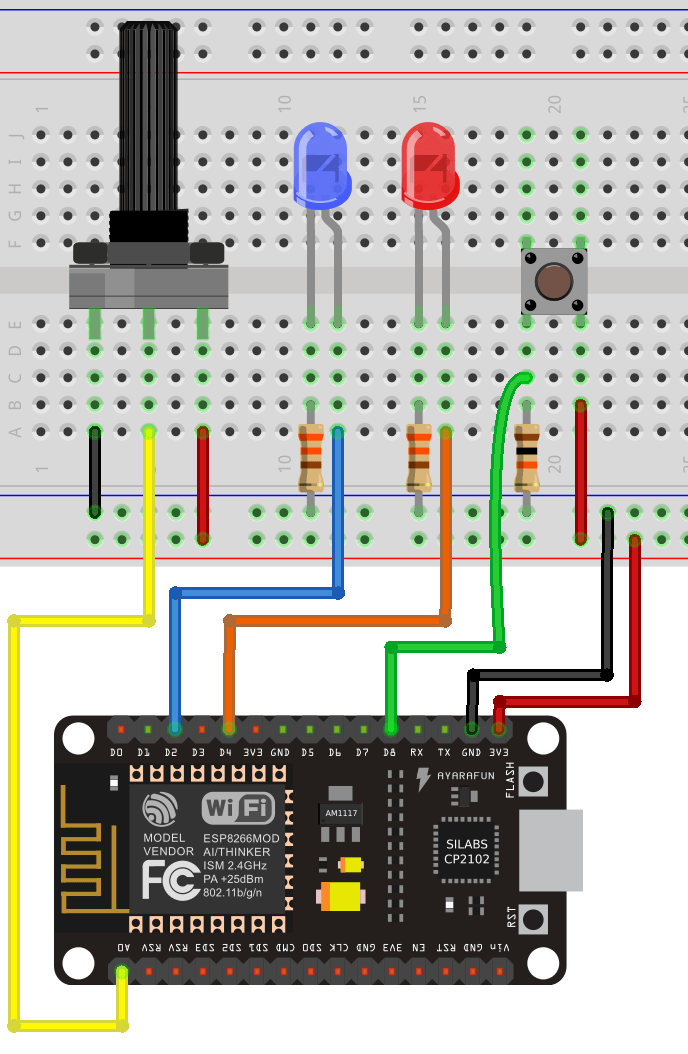 Схема подключения GPIO ESP8266 MicroPython