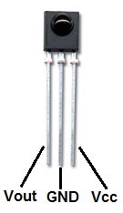 ИК-приемник TSOP4838 с подписями выводов