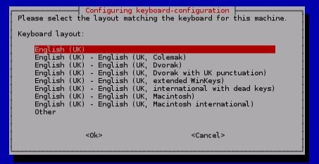Выбор раскладки клавиатуры