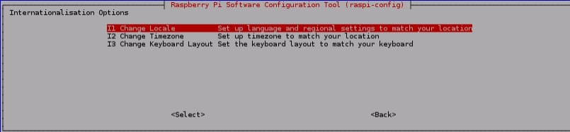 Опции интернационализации в raspi-config