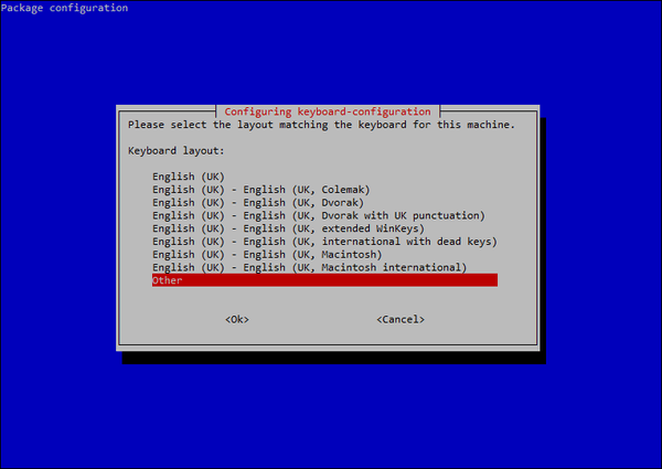 Выбор языка клавиатуры