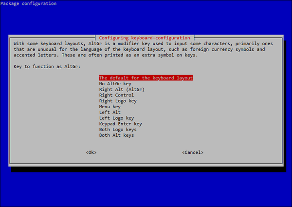 Выбор клавиши AltGr