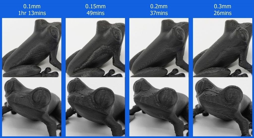 3D-печать сравнение высоты слоя
