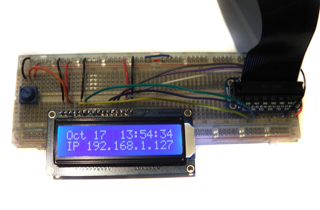 LCD-дисплей с отображением IP-адреса и времени