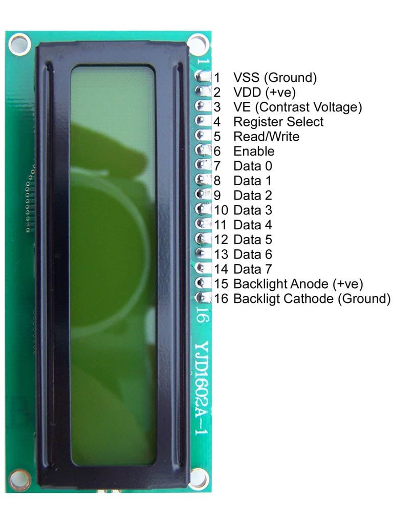 Распиновка LCD-дисплея