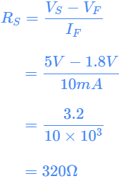 Расчёт токоограничивающего резистора