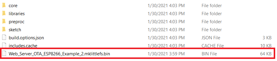 Файл LittleFS Bin ESP8266