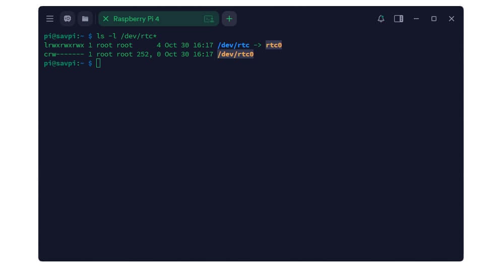 Вывод ls -l /dev/rtc