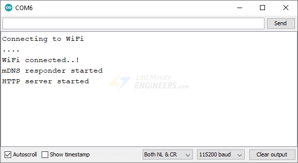 Вывод монитора порта mDNS
