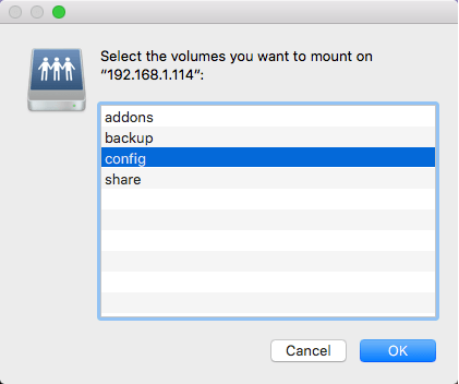 Mac OS X — выбор папки config
