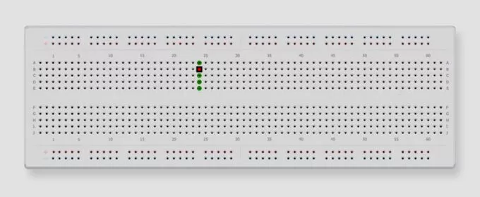 Макетная плата — центральные ряды