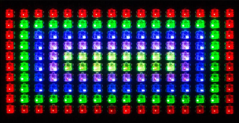 Базовые цвета на матрице Waveshare Pico RGB