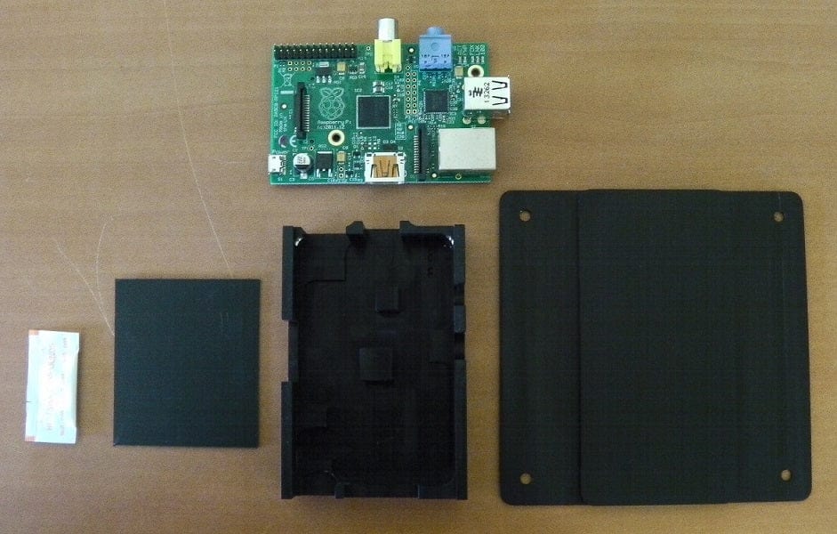 Комплект поставки алюминиевого корпуса для Raspberry Pi