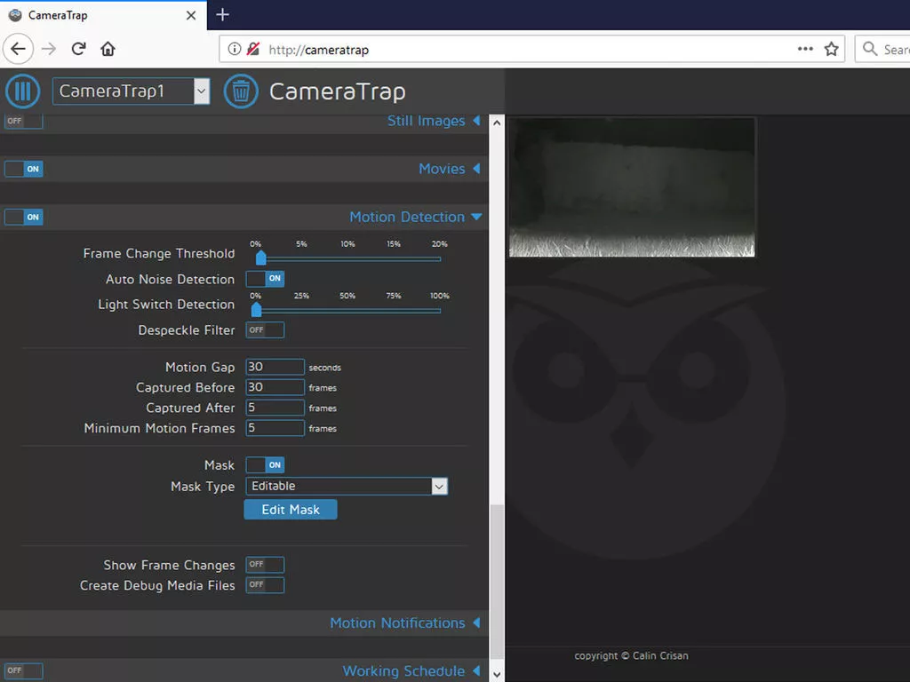 Настройка MotionEyeOS