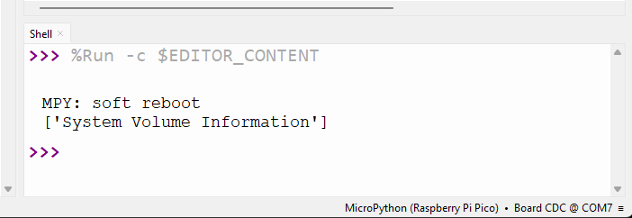 Успешное монтирование MicroSD-карты в Thonny IDE для Raspberry Pi Pico - тестирование