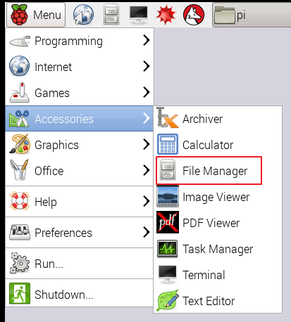 Запуск Файлового менеджера