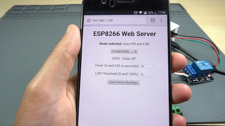 Мультисенсорный шилд — режим Auto PIR и LDR