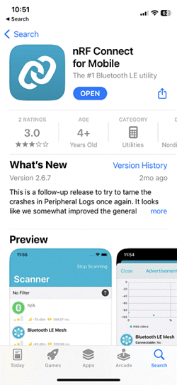 Приложение nRF Connect for Mobile