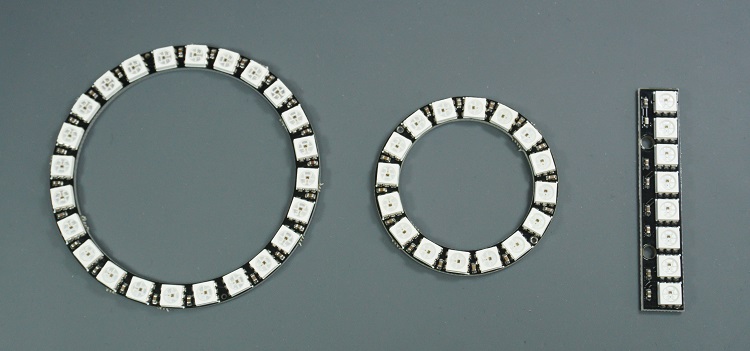 WS2812B адресные RGB-светодиоды — ленты, кольца, платы-палочки