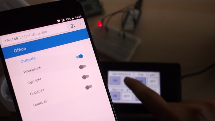 Демонстрация Nextion ESP8266 с обновлением Node-RED
