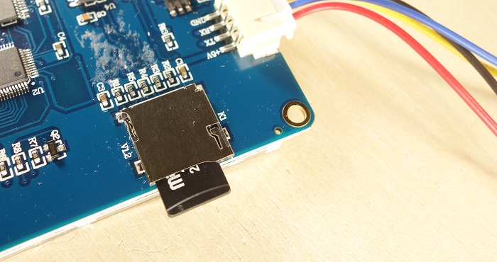 Установка карты microSD в дисплей Nextion