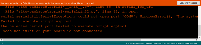 ESP32-CAM COM-порт не выбран