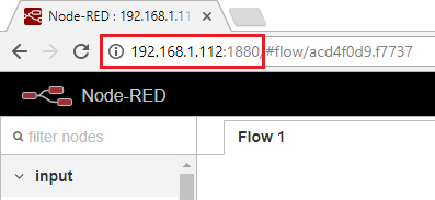 Доступ к программе Node-RED