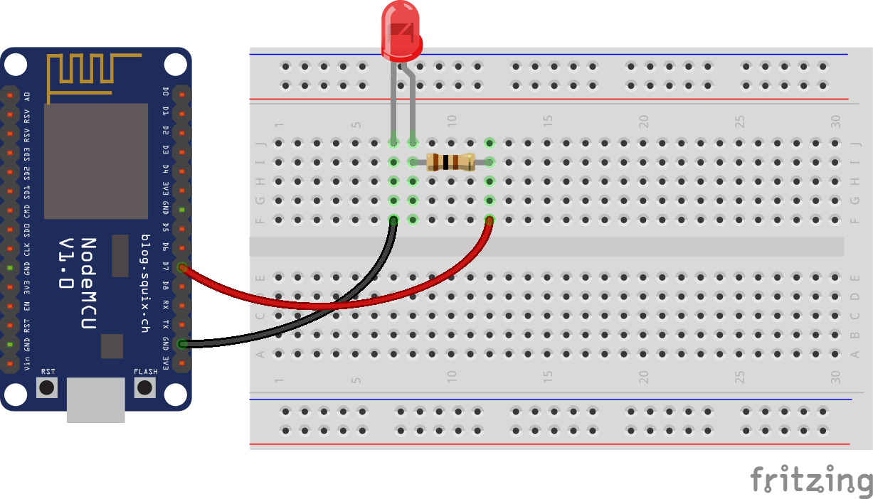 Подключение светодиода к NodeMCU