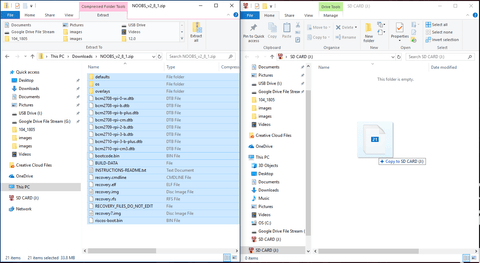 Файлы NOOBS на SD-карте