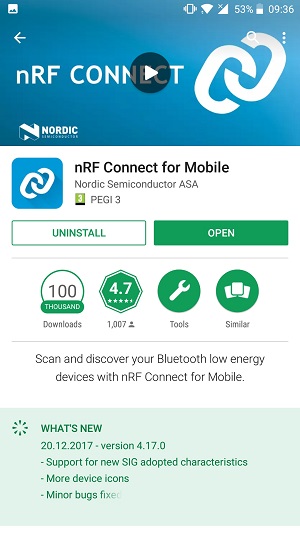 Приложение nRF Connect for Mobile от Nordic