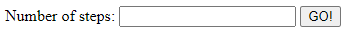 Числовое поле ввода HTML-формы для управления шаговым двигателем ESP32