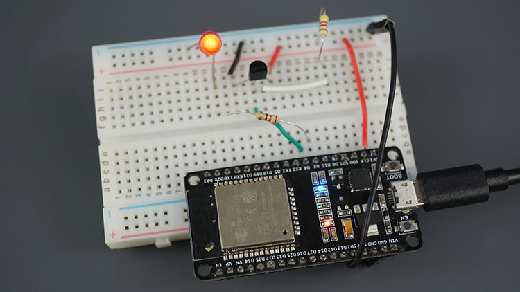 ESP32 ESP8266 управление выходом при температуре выше порогового значения