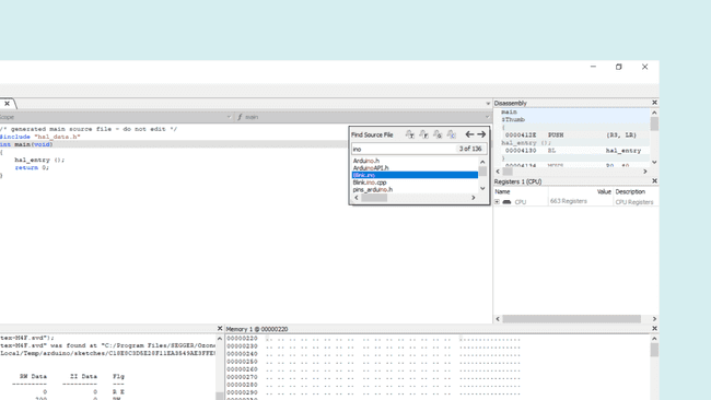 Окно поиска исходного файла