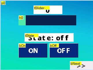 Кнопка навигации на страницу 1 в Nextion