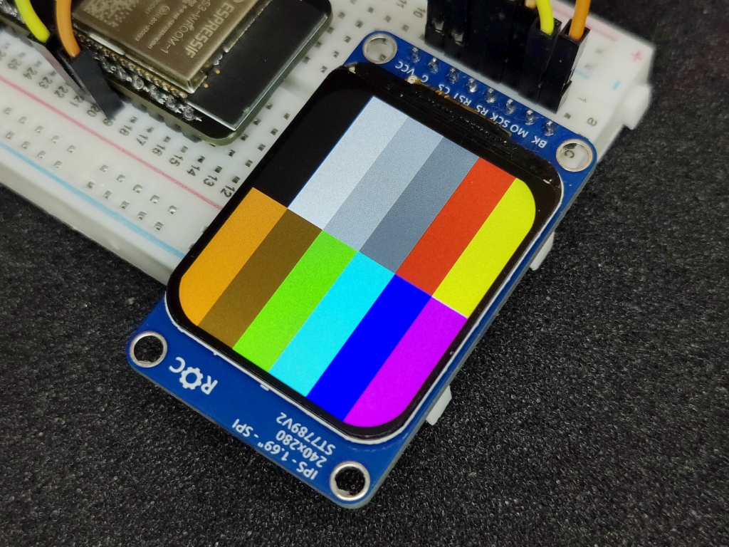 Палитра 12 цветов на IPS-дисплее с ESP32-S3 и CircuitPython