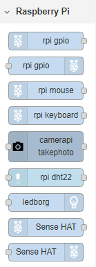 Узел camerapi takephoto установлен в Node-RED