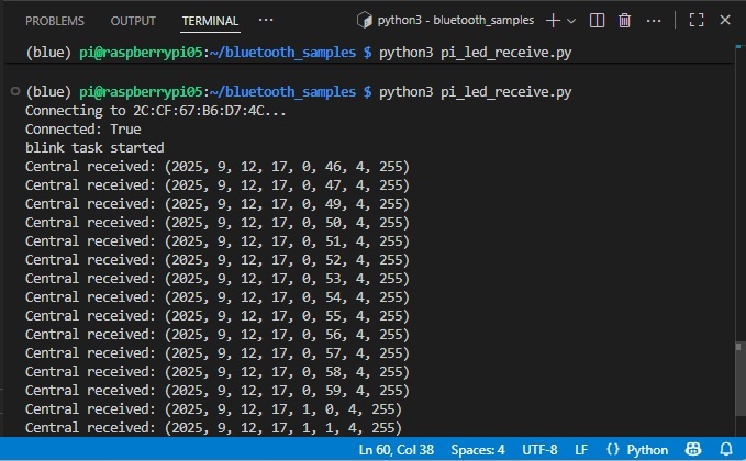 RPi получает время от Pico через BLE