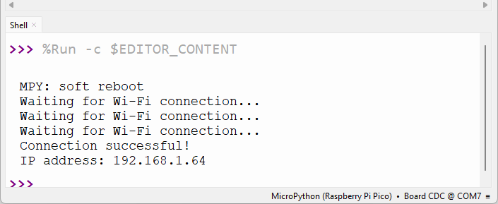 Raspberry Pi Pico — подключение к сети и получение IP-адреса